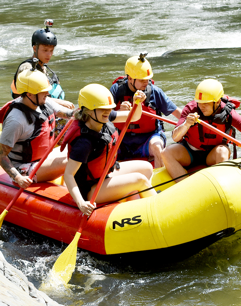 Guided white-water rafting adventure in Colombia.