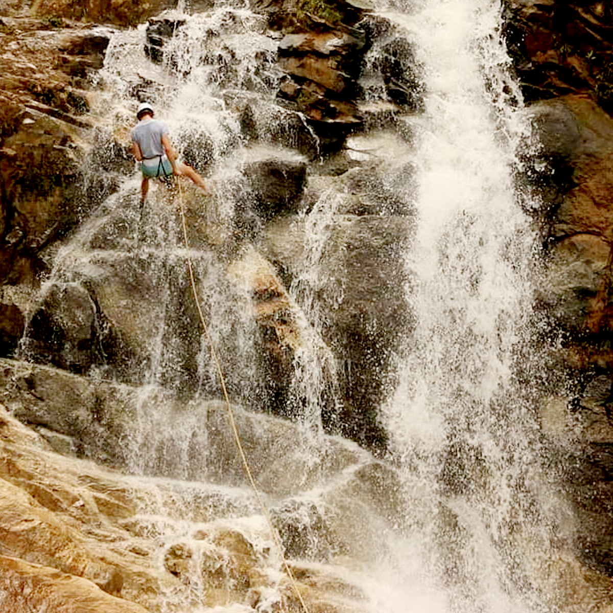 Scenic hike to a hidden waterfall in Colombia.