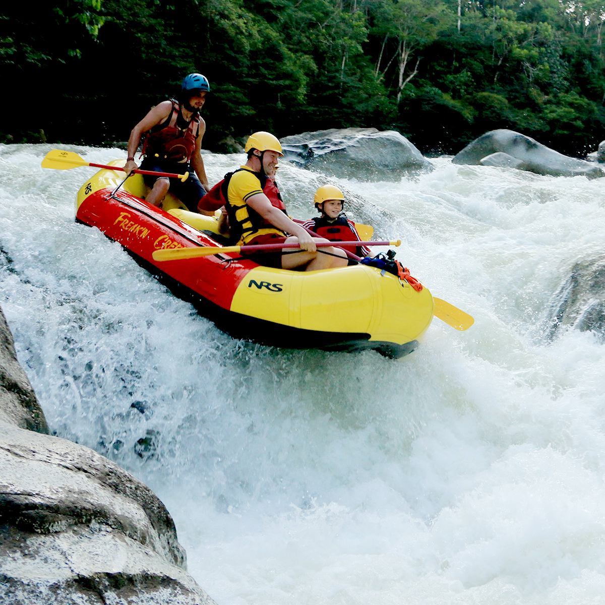 Rafting through Colombia’s jungle waterways.