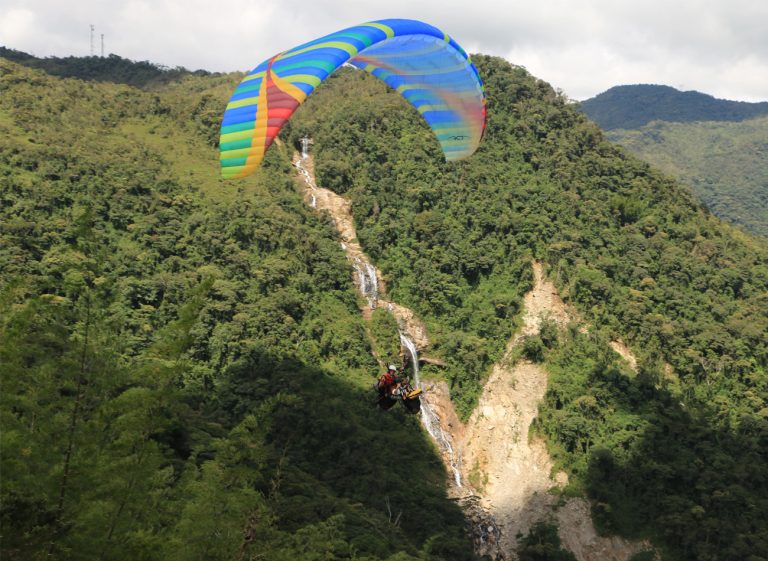 Spectacular views during a paragliding tour in Colombia.